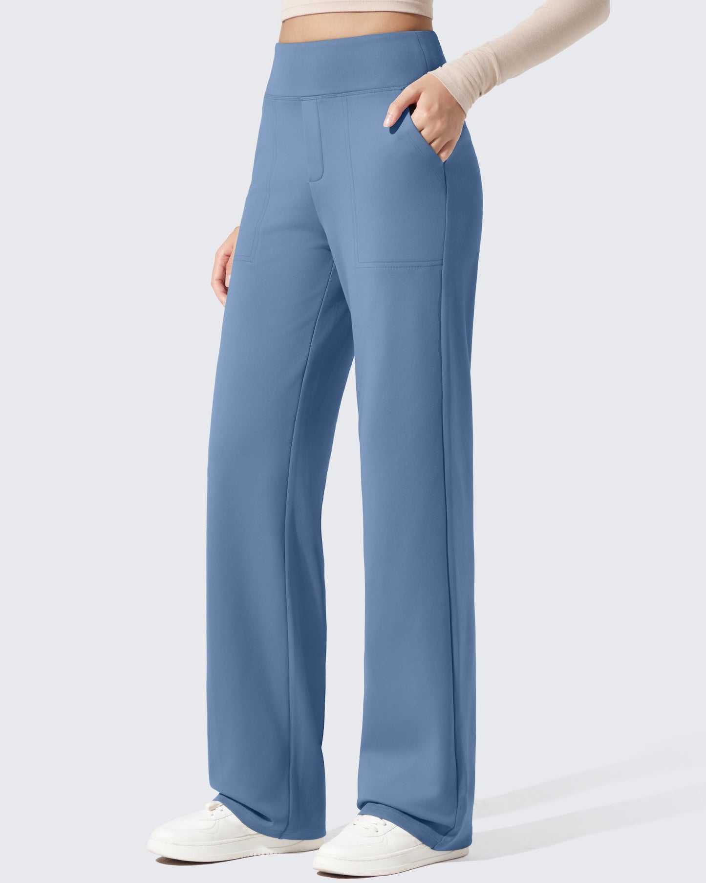 Pantalones de vestir de talle alto con forro polar EverGoing
