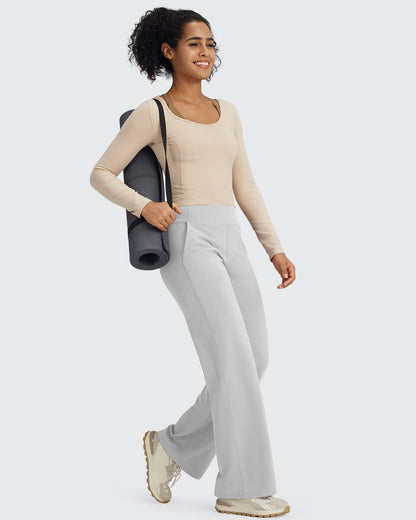 Pantalones de vestir de talle alto sin costuras BareFeel Petite