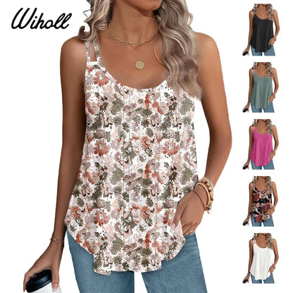 Womens Tank Tops 2026 Flowy Peplum Tops