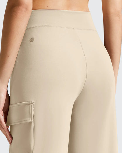 Pantalones cargo de pierna ancha EverGoing de cintura alta con 4 bolsillos