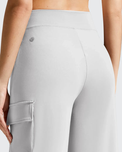 Pantalones cargo de pierna ancha EverGoing de cintura alta con 4 bolsillos