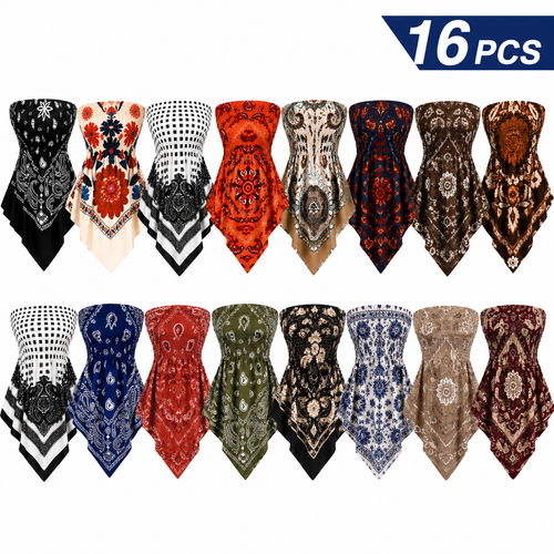 Women's Ethnic Print Strapless Top, Bohemian Style Asymmetrical Hem Tube Top