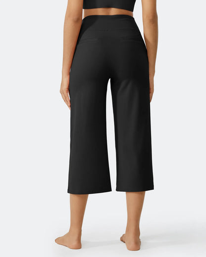 Pantalones Capri Casuales de Talle Alto con Pierna Ancha EverGoing