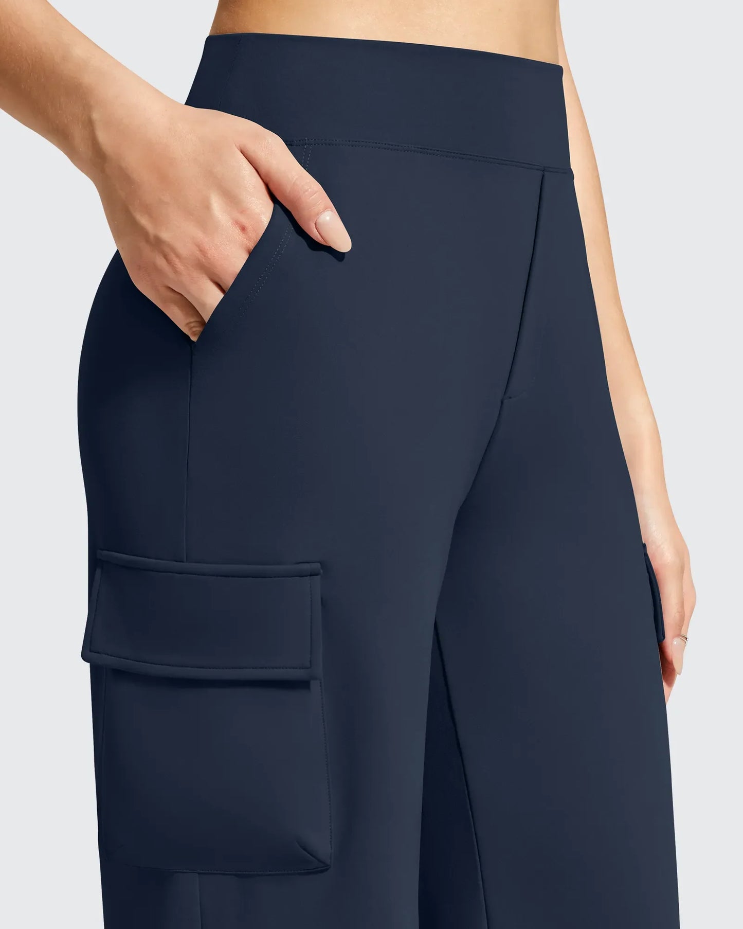 Pantalones cargo de pierna ancha EverGoing de cintura alta con 4 bolsillos