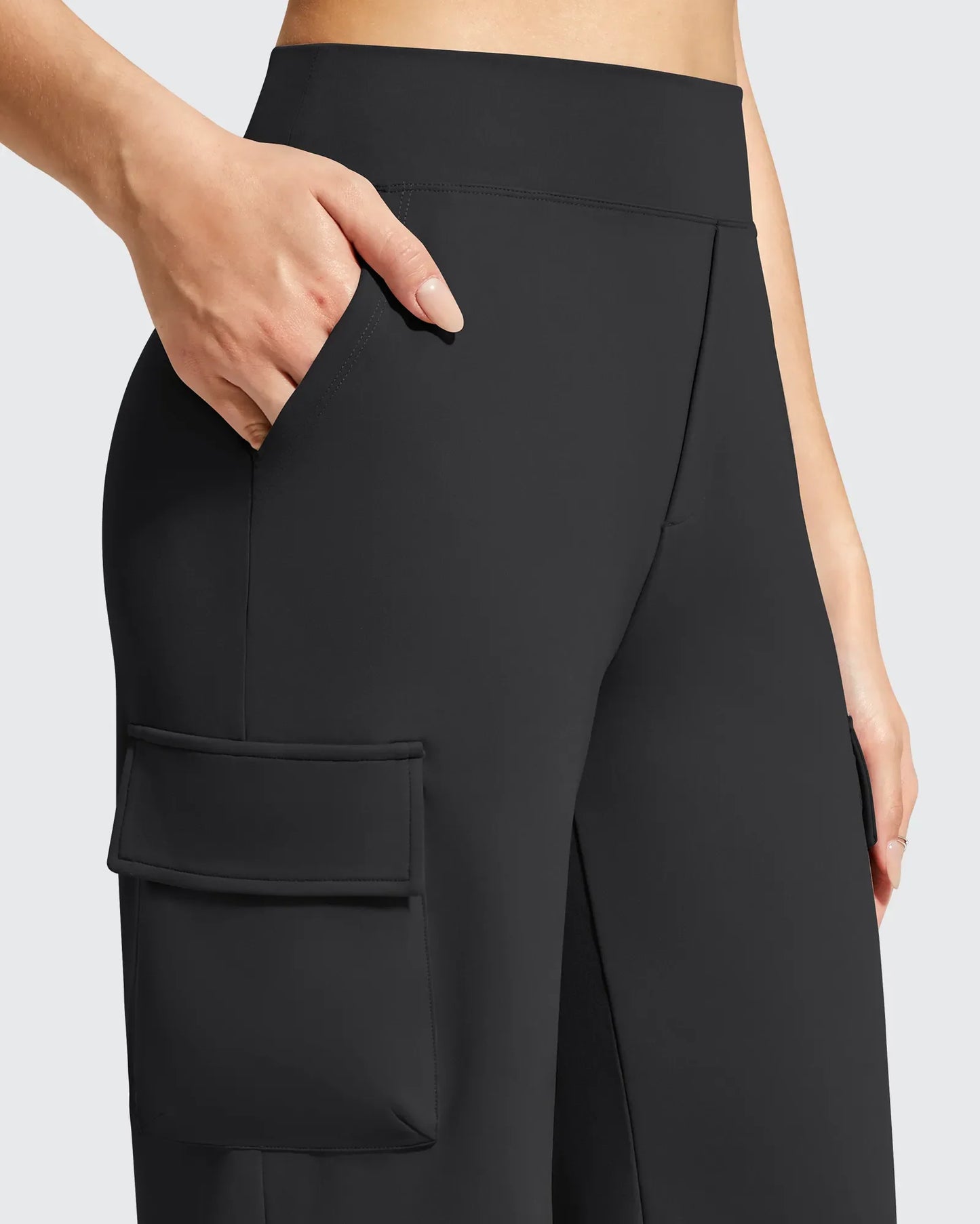 Pantalones cargo de pierna ancha EverGoing de cintura alta con 4 bolsillos