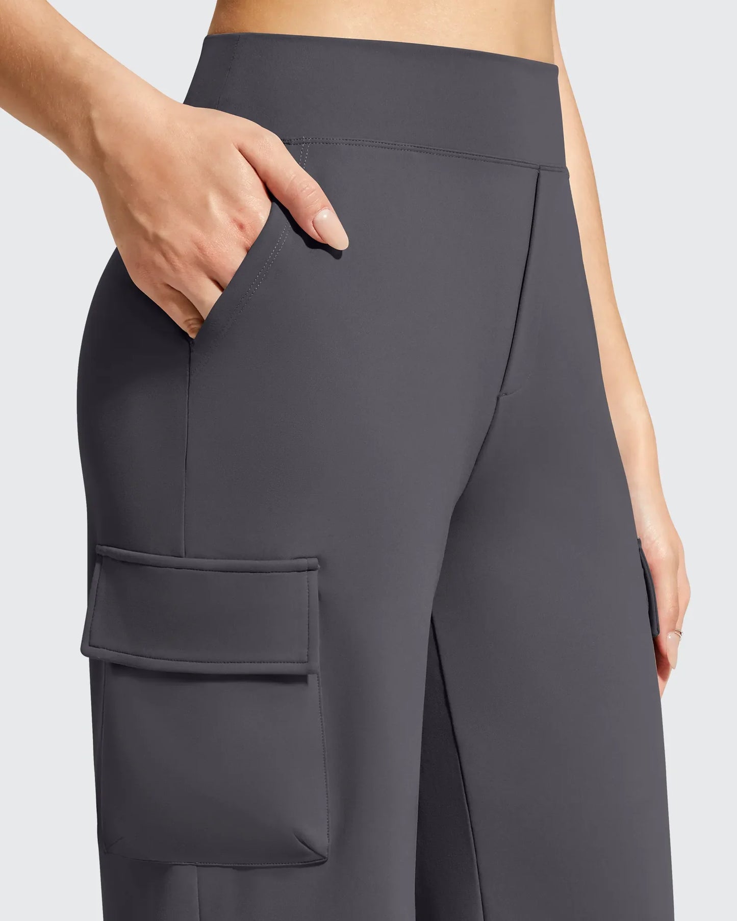 Pantalones cargo de pierna ancha EverGoing de cintura alta con 4 bolsillos