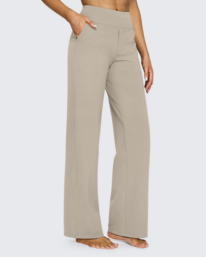 Pantalones casuales de negocios de talle alto EverGoing sueltos 33''