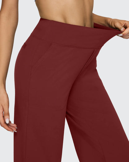 Pantalones casuales de negocios de talle alto EverGoing sueltos 33''