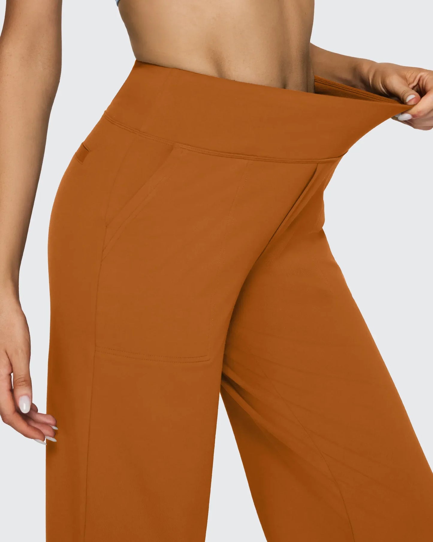 Pantalones casuales de negocios de talle alto EverGoing sueltos 33''