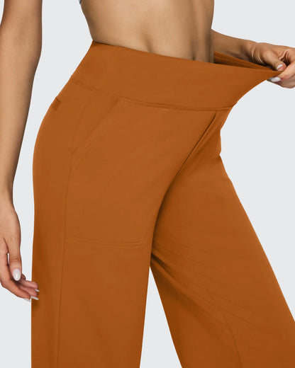 Pantalones casuales de negocios de talle alto EverGoing sueltos 33''