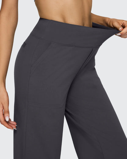 Pantalones de Negocios Informales de Talle Alto Ancho de EverGoing 35''
