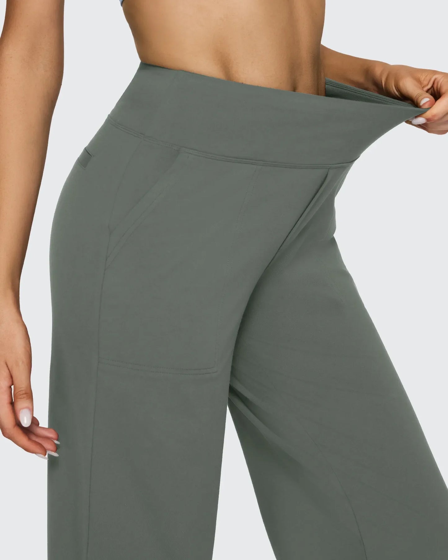 Pantalones casuales de negocios de talle alto EverGoing sueltos 33''