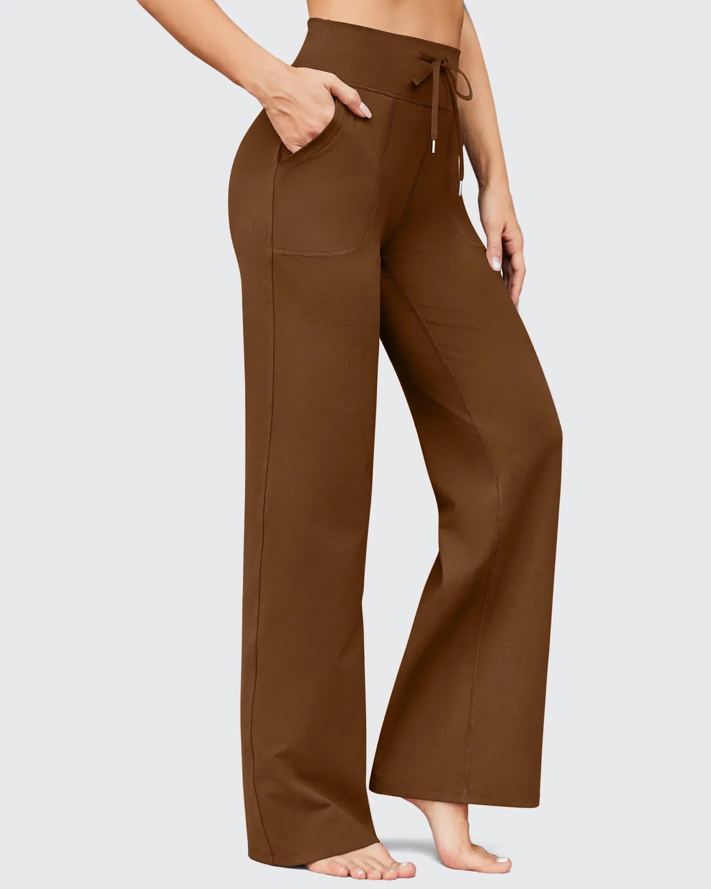 EverGoing Negocios Casual Cintura Alta Pierna Ancha Pantalones Altos