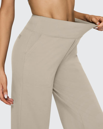Pantalones casuales de negocios de talle alto EverGoing sueltos 33''