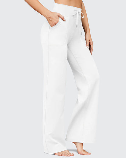 EverGoing Negocios Casual Cintura Alta Pierna Ancha Pantalones Altos