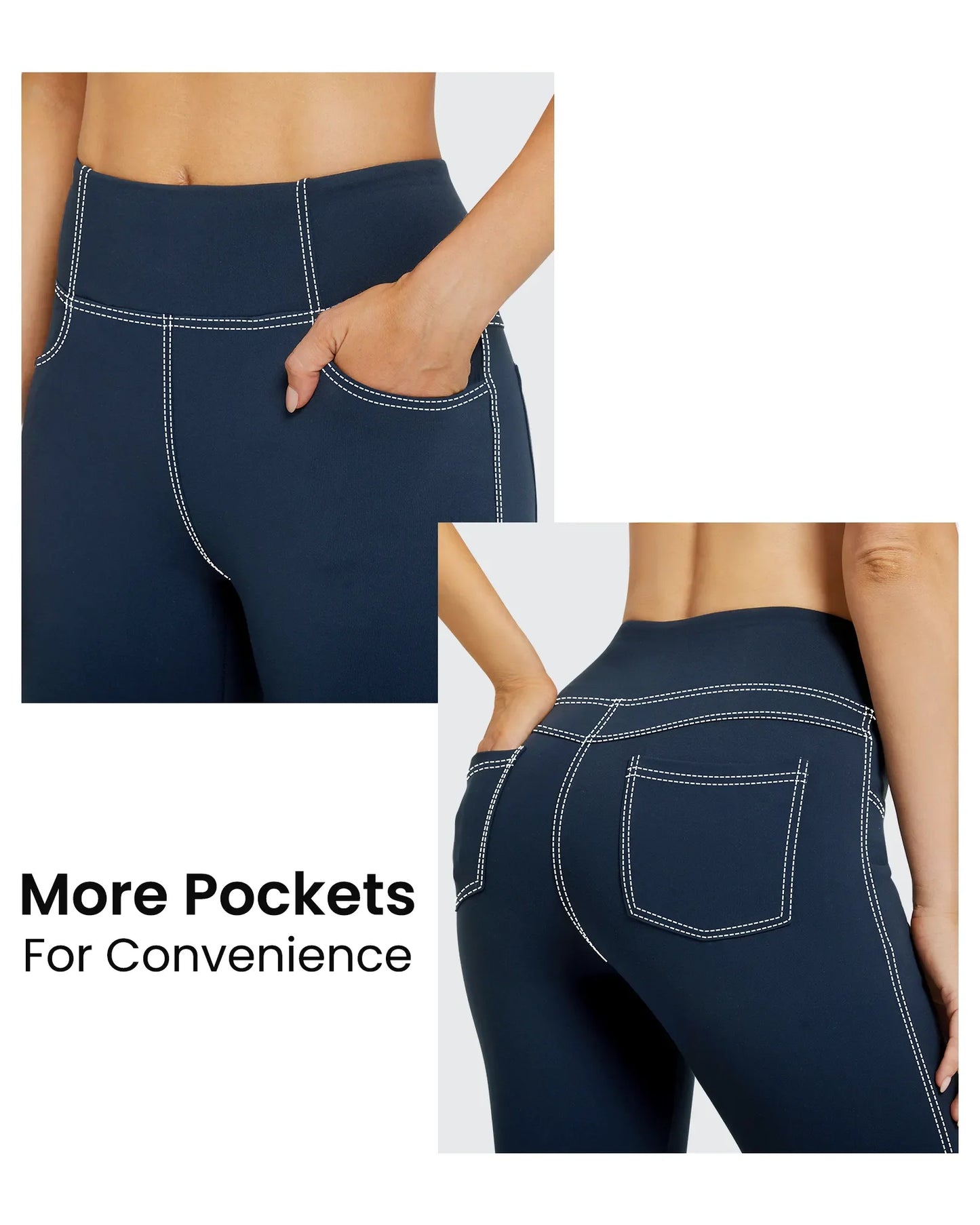 Pantalones de trabajo acampanados de tiro alto y elásticos EverGoing