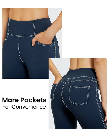 Pantalones de trabajo acampanados de tiro alto y elásticos EverGoing