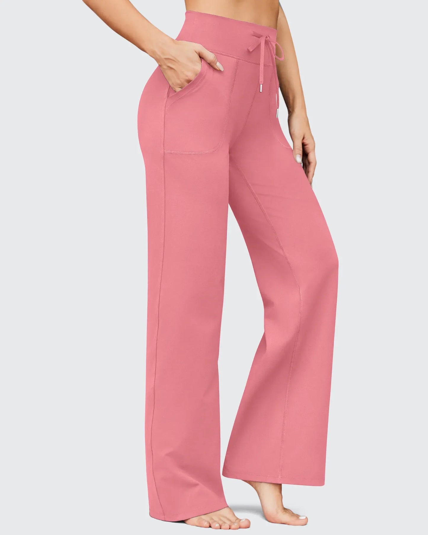 EverGoing Negocios Casual Cintura Alta Pierna Ancha Pantalones Altos