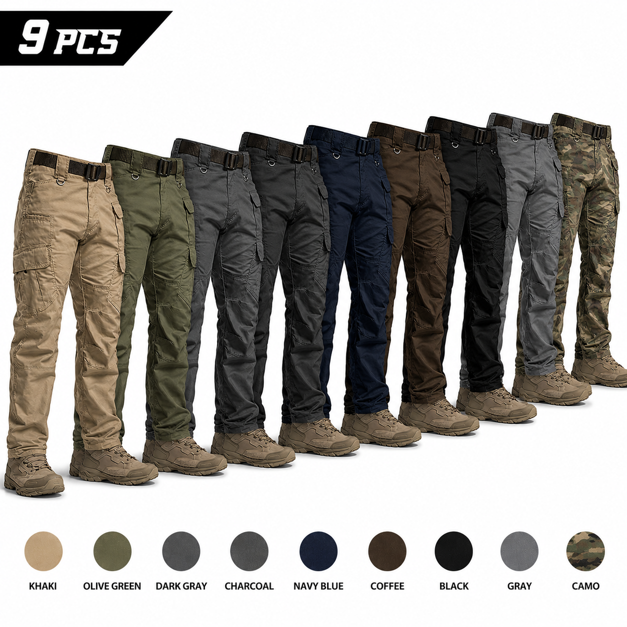 Tactical Pants, Water Resistant Ripstop Cargo Pants