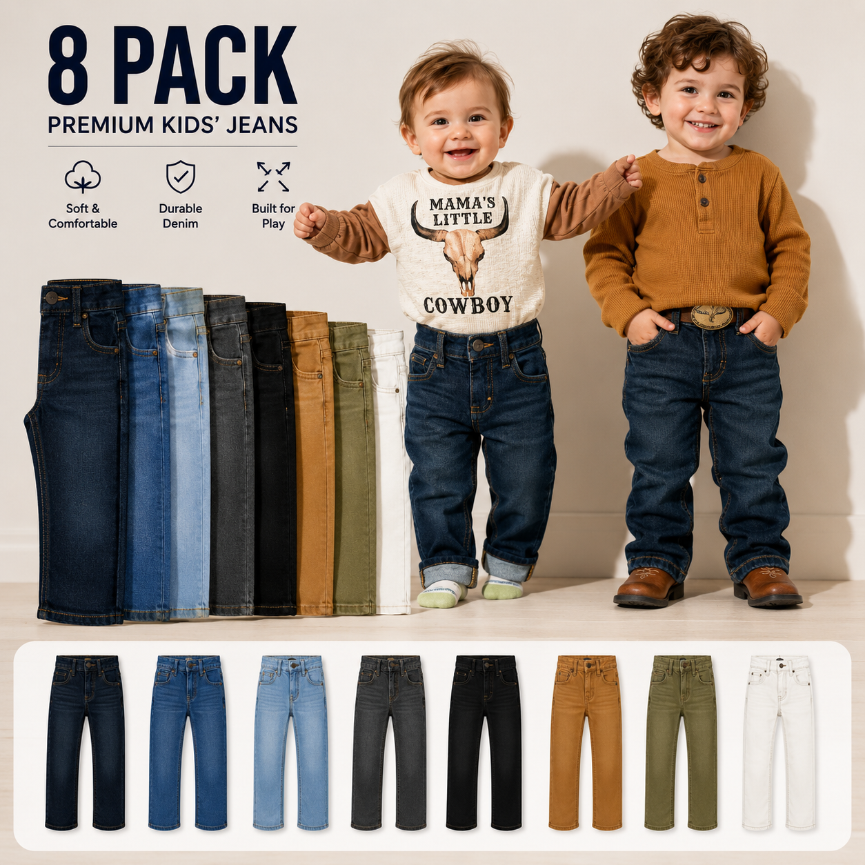 Baby Boy Adjustable Waist Western Jean