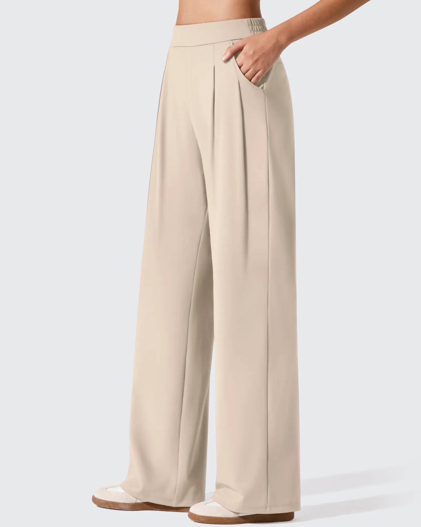 Pantalones de vestir ShiftReady plisados de pierna ancha con dos pliegues delanteros