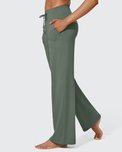 Pantalones de pernera ancha EverGoing de talle alto informales de negocios petite