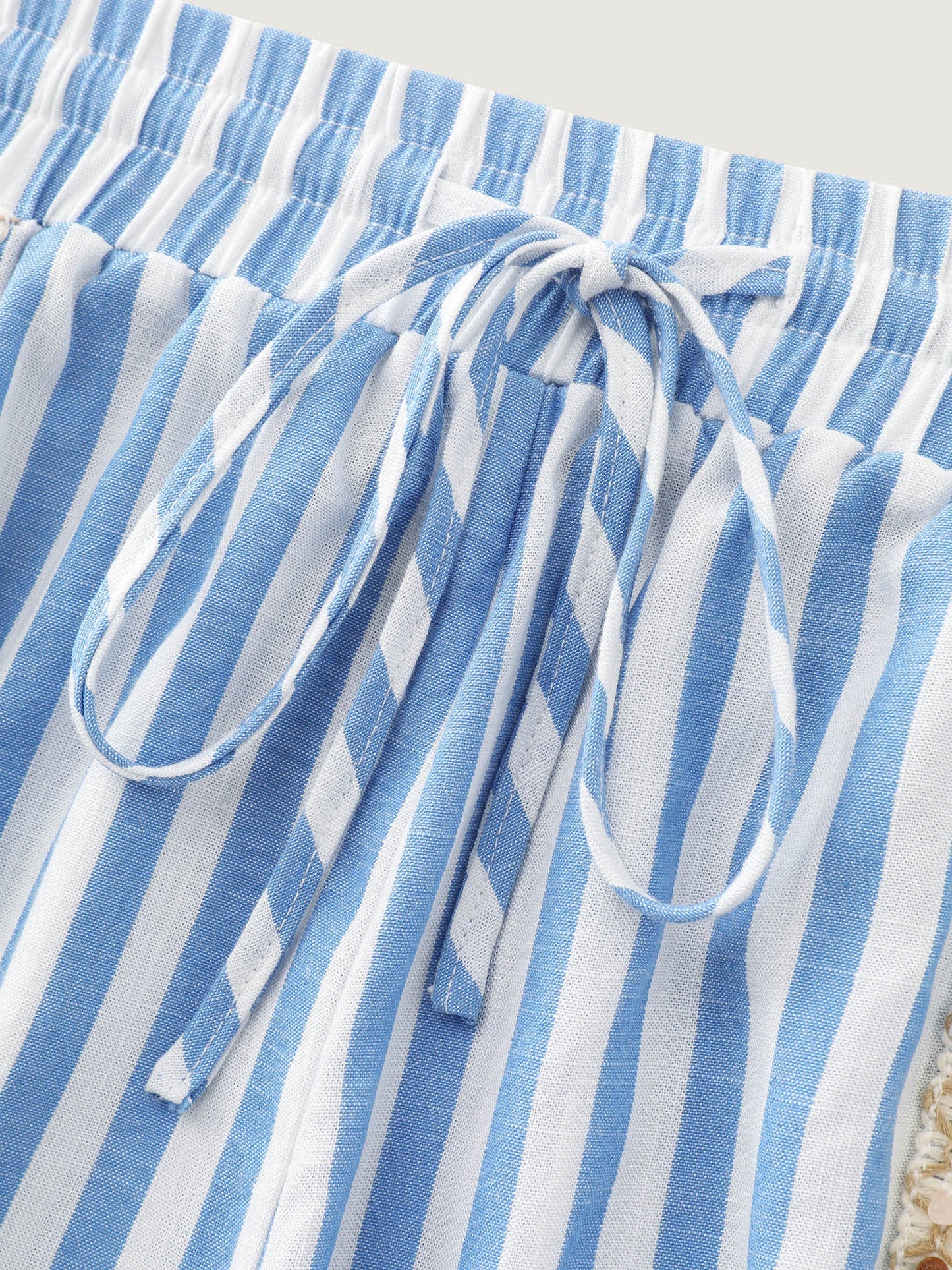 Asymmetrical Striped Print Shorts