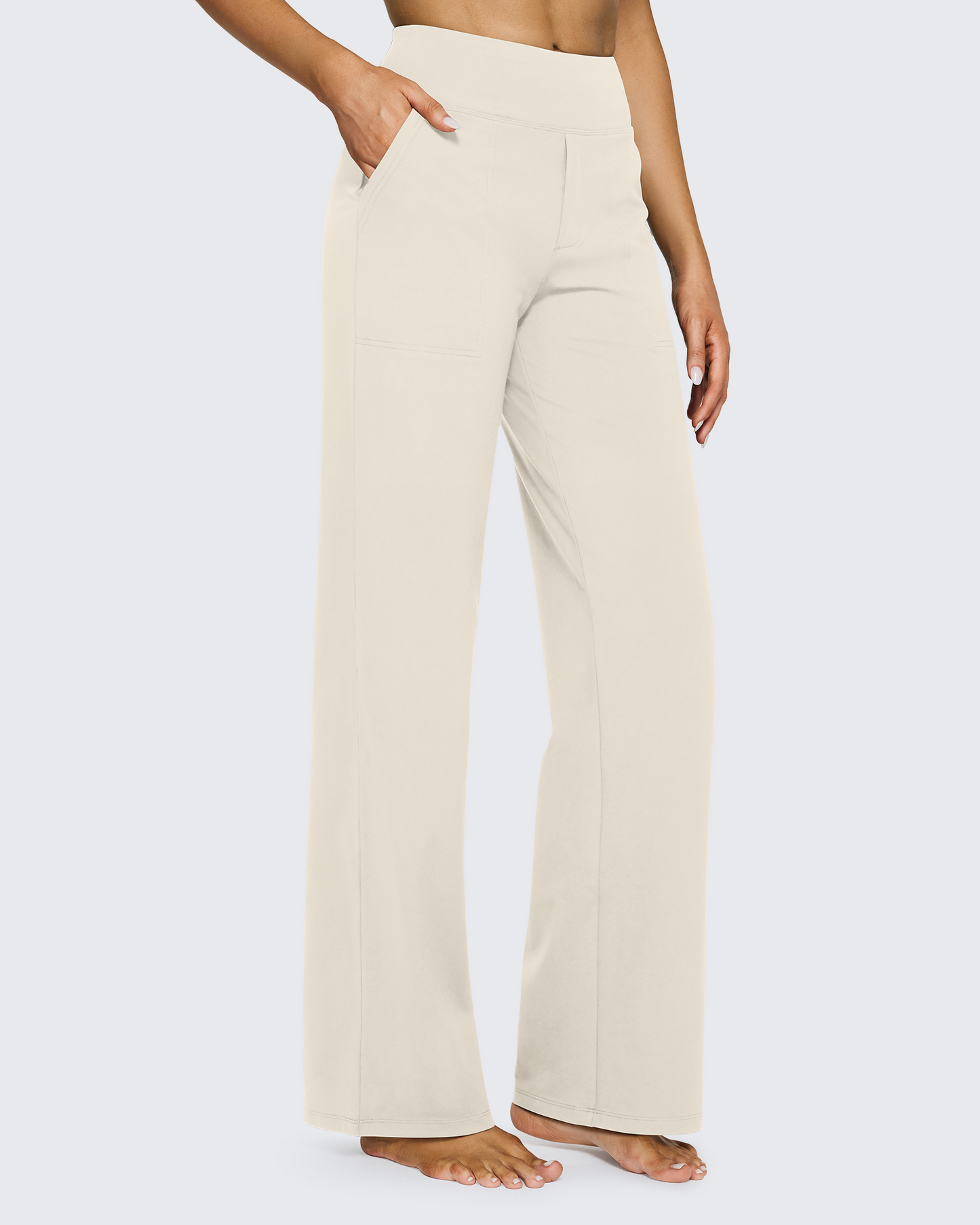 Pantalones casuales de negocios de talle alto EverGoing sueltos 33''
