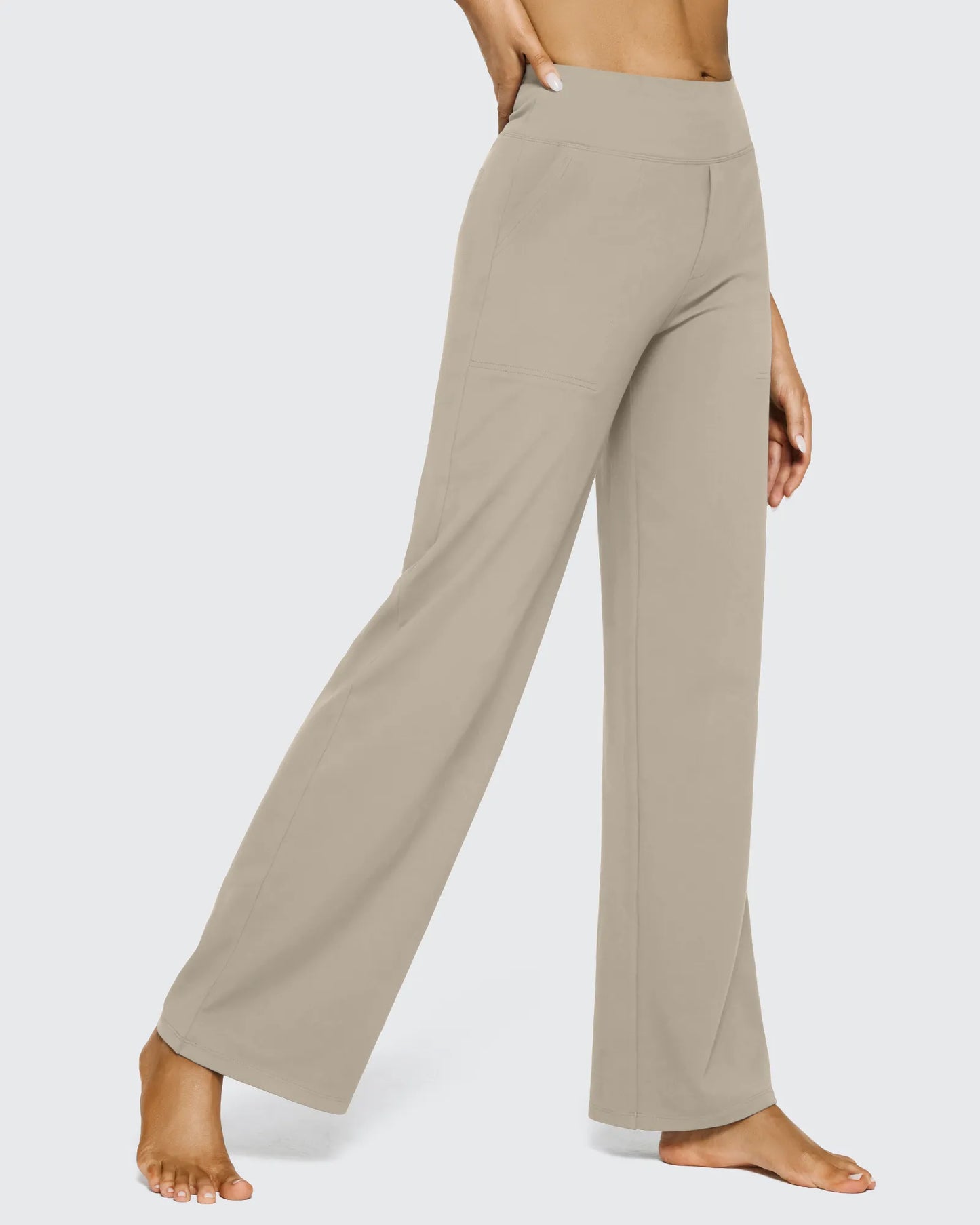 Pantalones casuales de negocios de talle alto EverGoing sueltos 33''