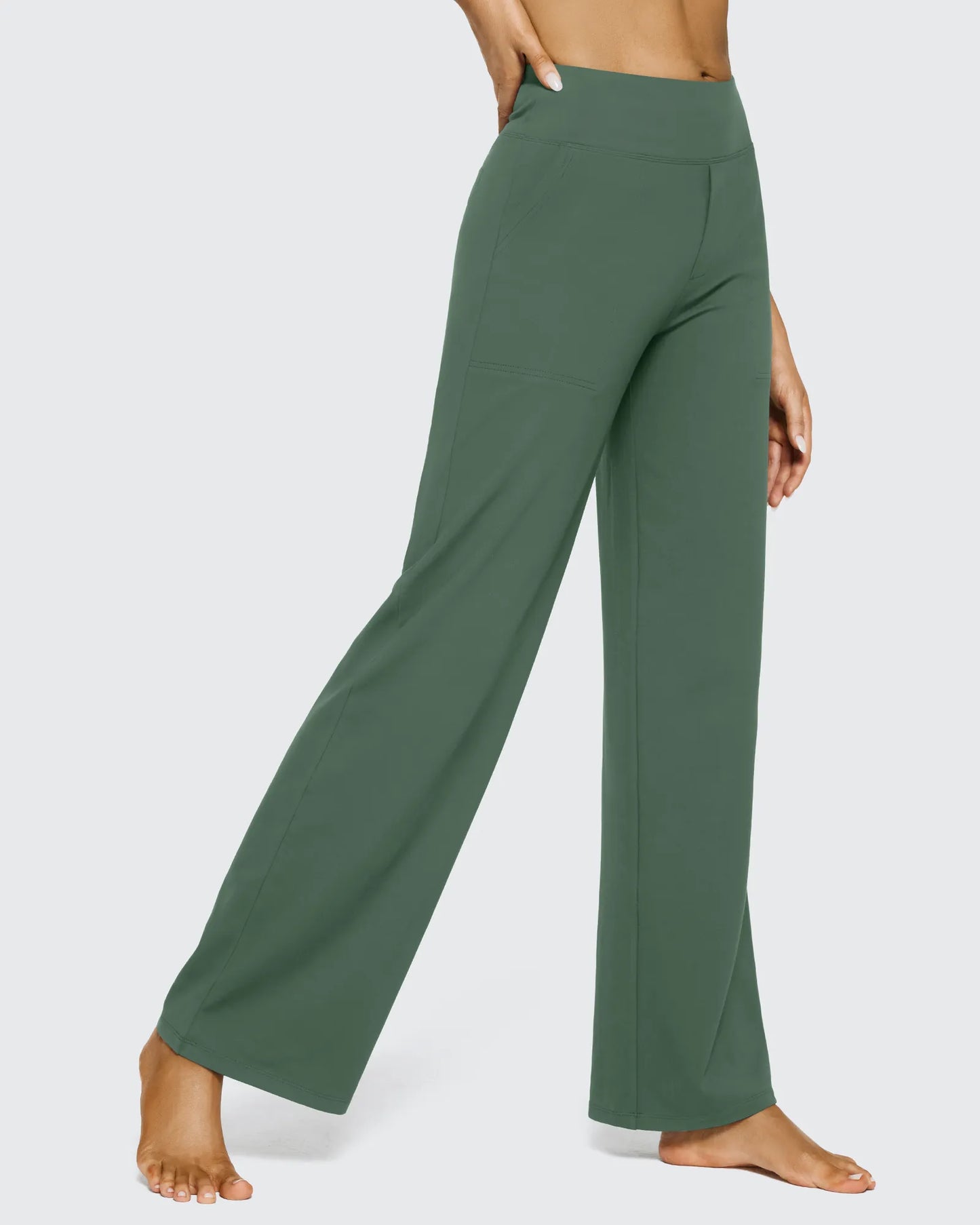Pantalones casuales de negocios de talle alto EverGoing sueltos 33''