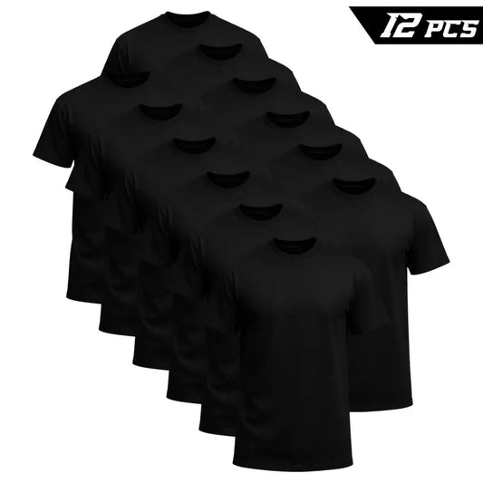 (6-pack/12-pack)Men's Crew Neck Cotton Short Sleeve Tees