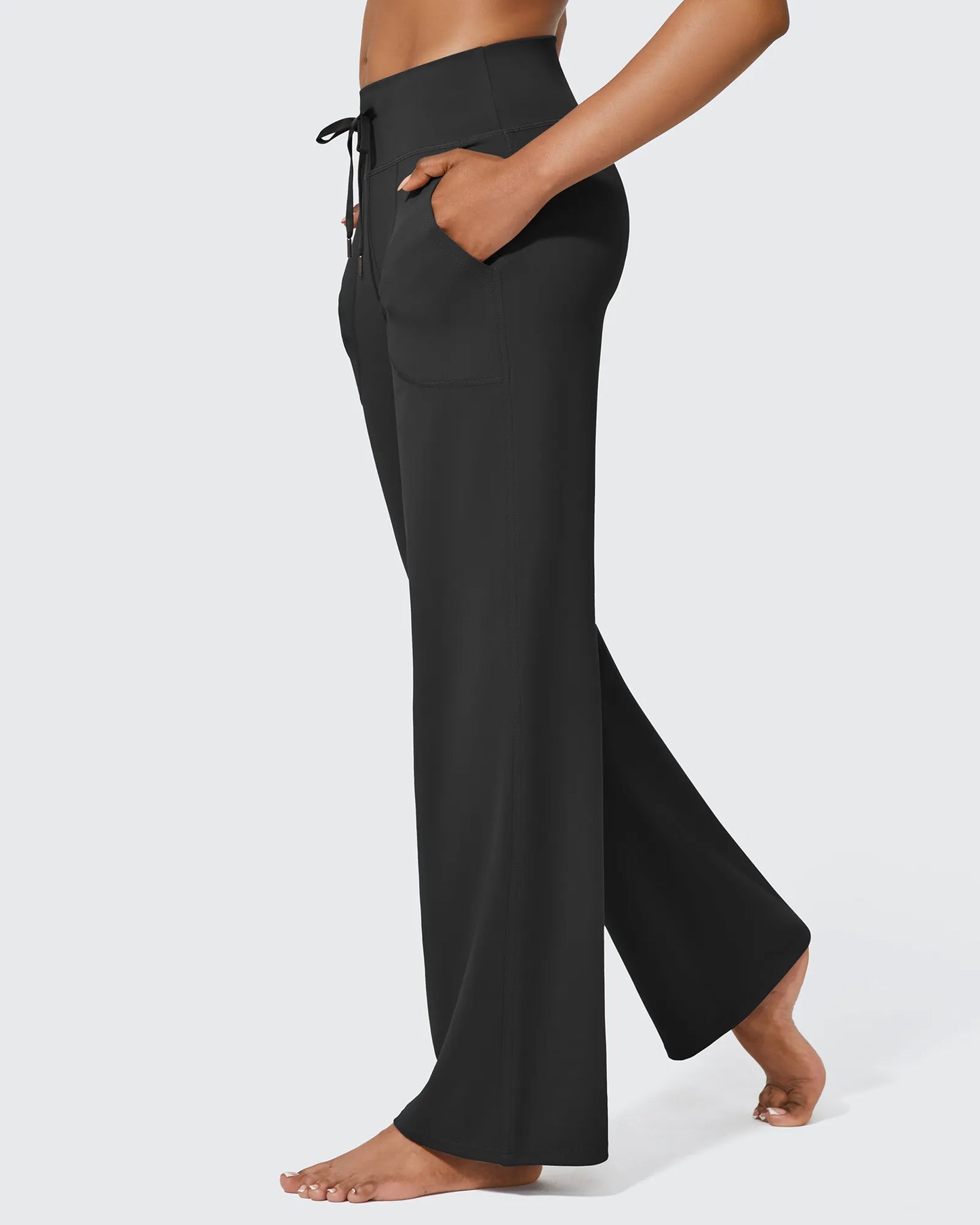 Pantalones de pernera ancha EverGoing de talle alto informales de negocios petite