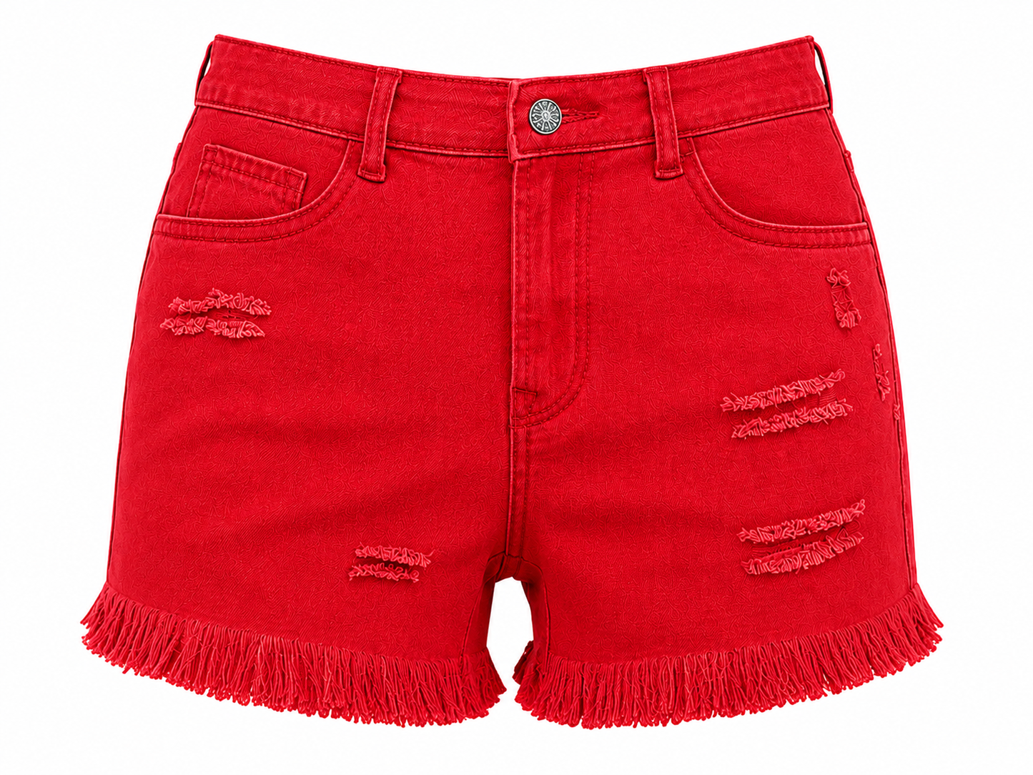 Casual Mid Rise Denim Shorts