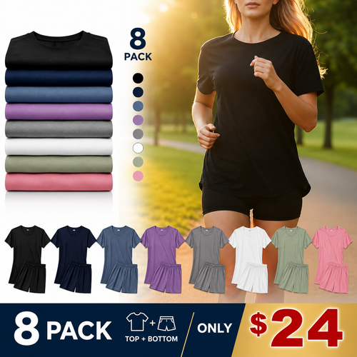 【Fast Shipping】Short Sleeve T-Shirts+Shorts Multipack