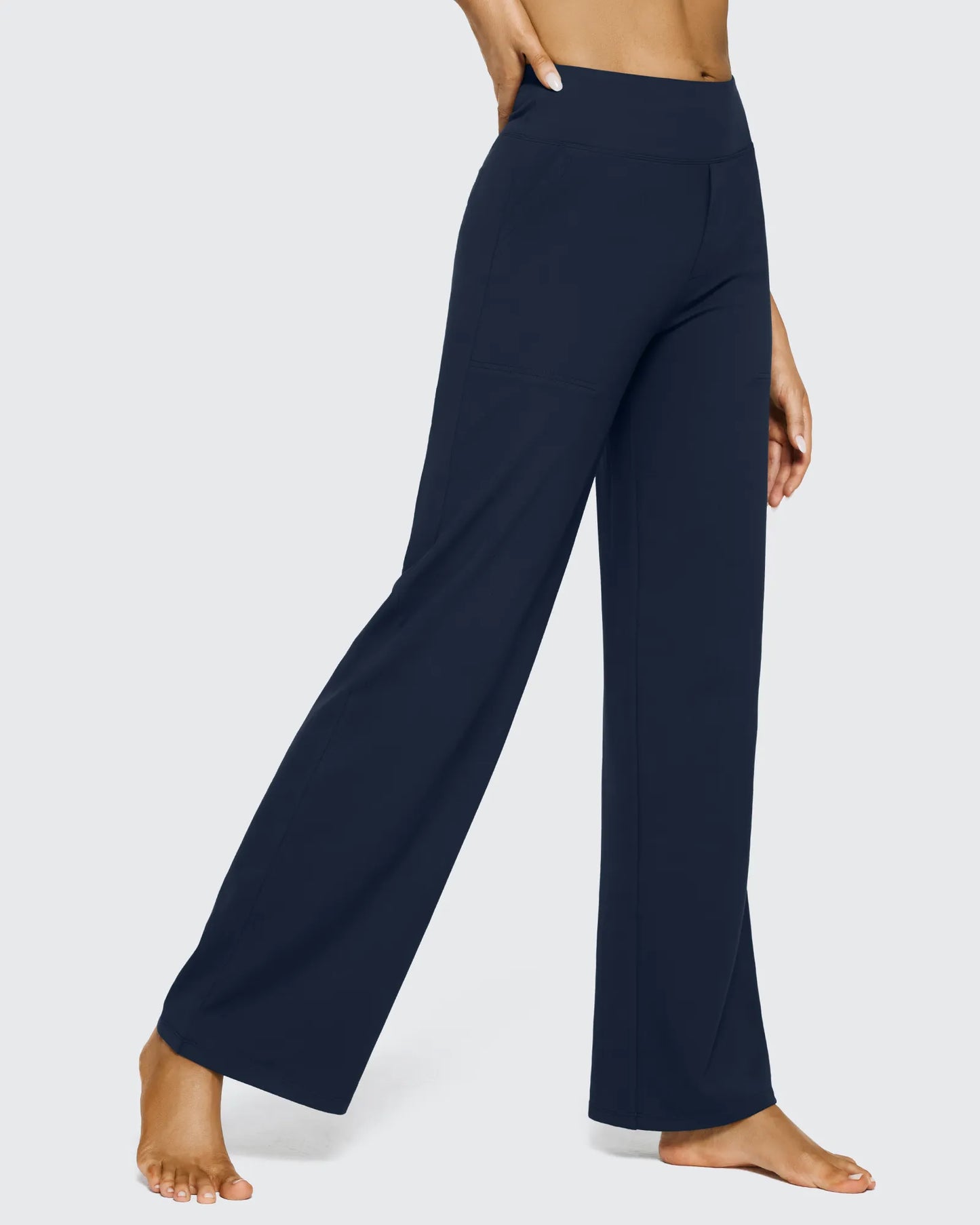 Pantalones casuales de negocios de talle alto EverGoing sueltos 33''
