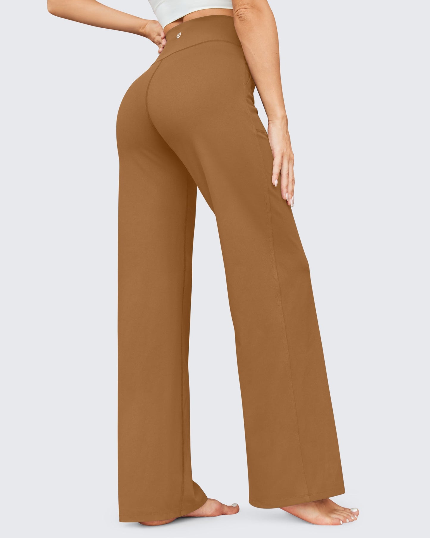 EverGoing Negocios Casual Cintura Alta Pierna Ancha Pantalones Altos