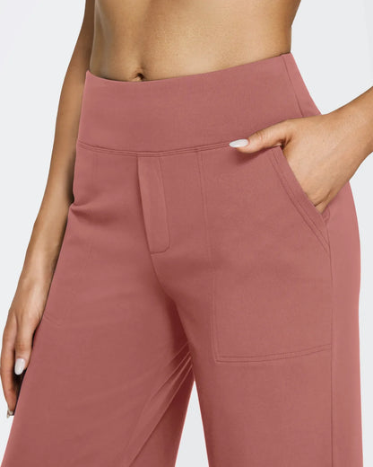 Pantalones de Negocios Informales de Talle Alto Ancho de EverGoing 35''
