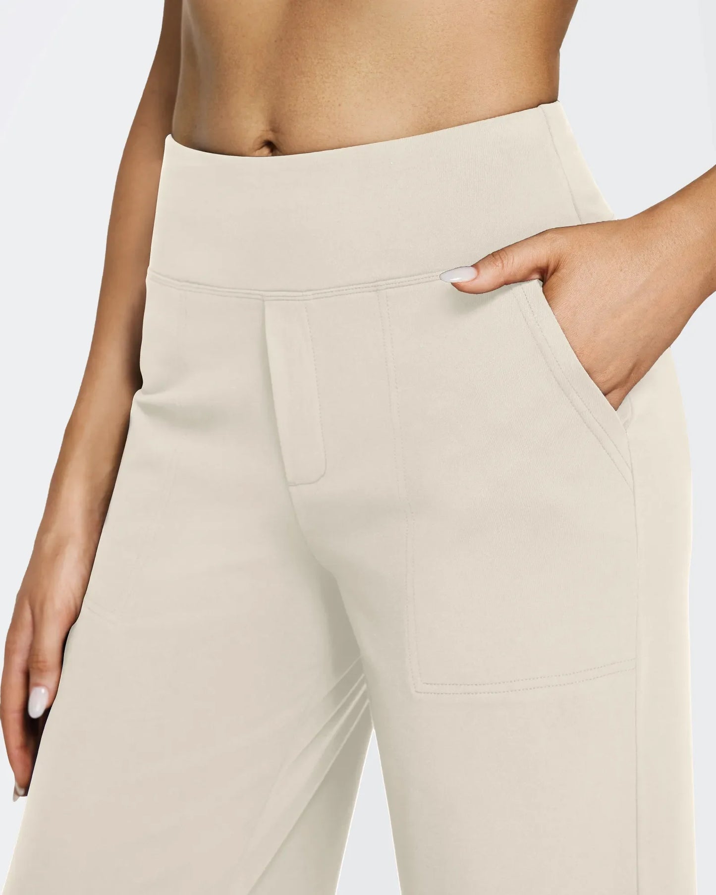 Pantalones casuales de negocios de talle alto EverGoing sueltos 33''