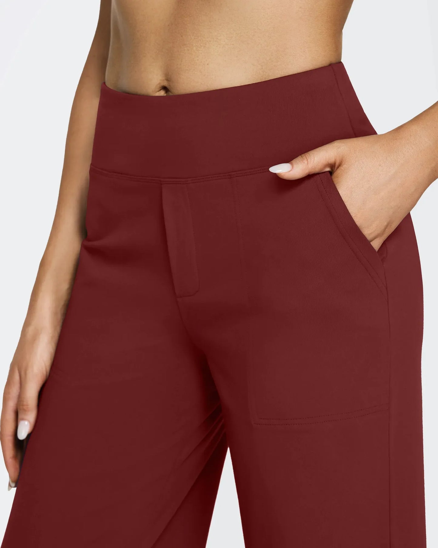 Pantalones de Negocios Informales de Talle Alto Ancho de EverGoing 35''
