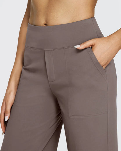 Pantalones de Negocios Informales de Talle Alto Ancho de EverGoing 35''