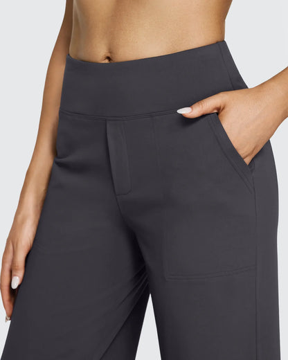 Pantalones casuales de negocios de talle alto EverGoing sueltos 33''