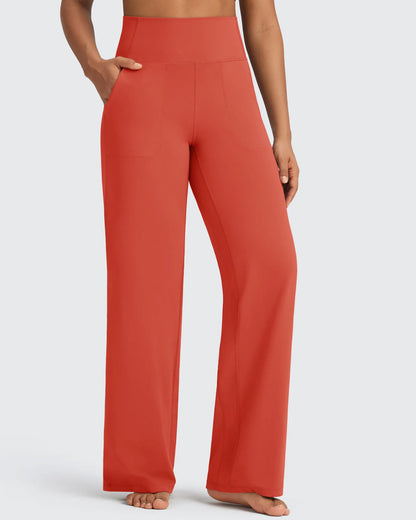 Pantalones Anchos de Vestir de Cintura Alta Sin Costuras BareFeel