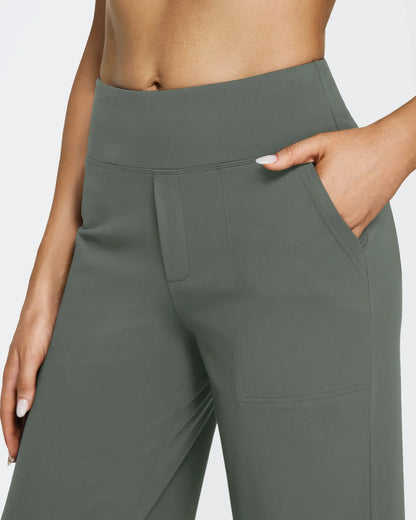 Pantalones de Negocios Informales de Talle Alto Ancho de EverGoing 35''