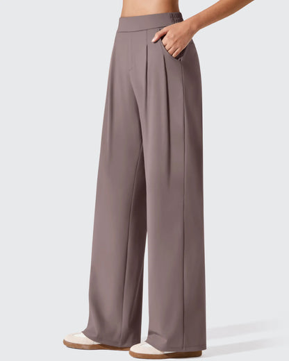 Pantalones de vestir ShiftReady plisados de pierna ancha con dos pliegues delanteros