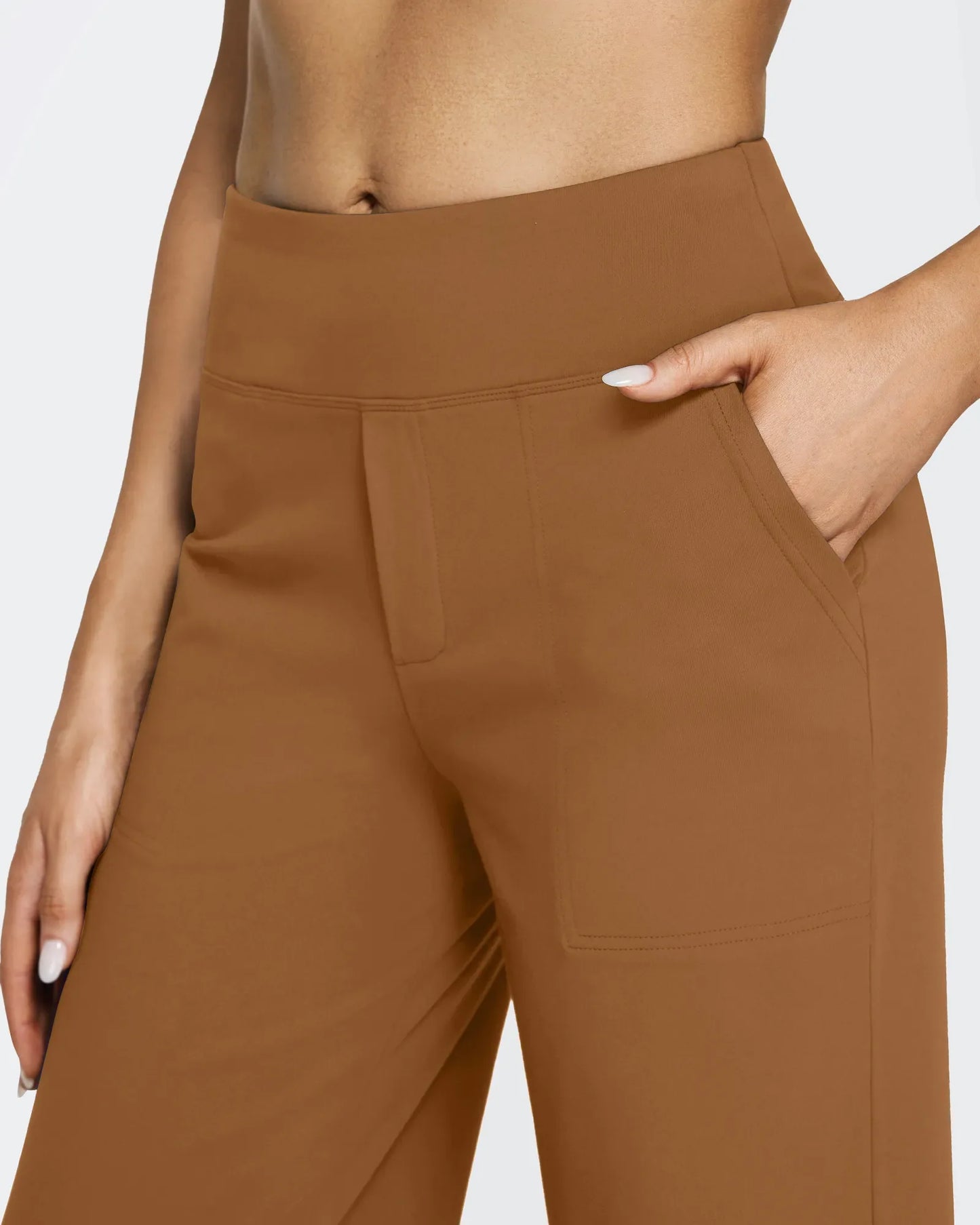Pantalones de Negocios Informales de Talle Alto Ancho de EverGoing 35''