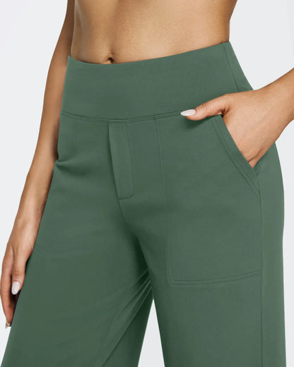 Pantalones casuales de negocios de talle alto EverGoing sueltos de 29''