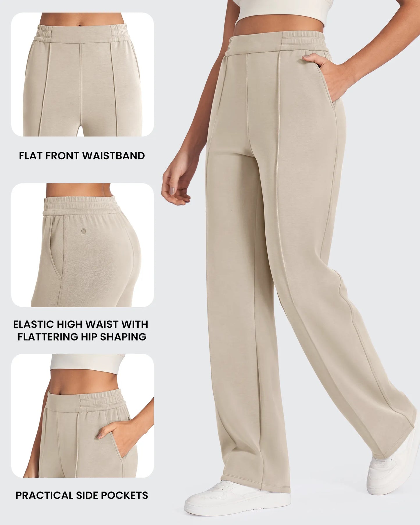 Pantalón Smoofit de vestir de talle alto y holgado, talla alta