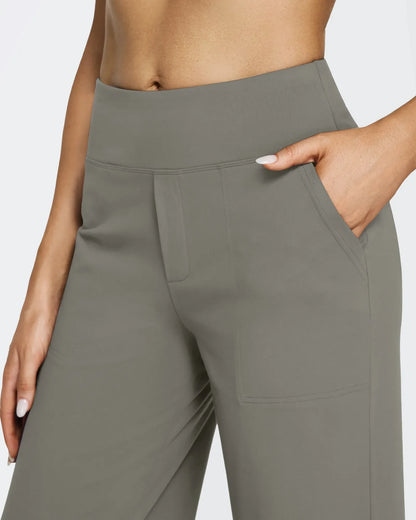 Pantalones casuales de negocios de talle alto EverGoing sueltos de 29''