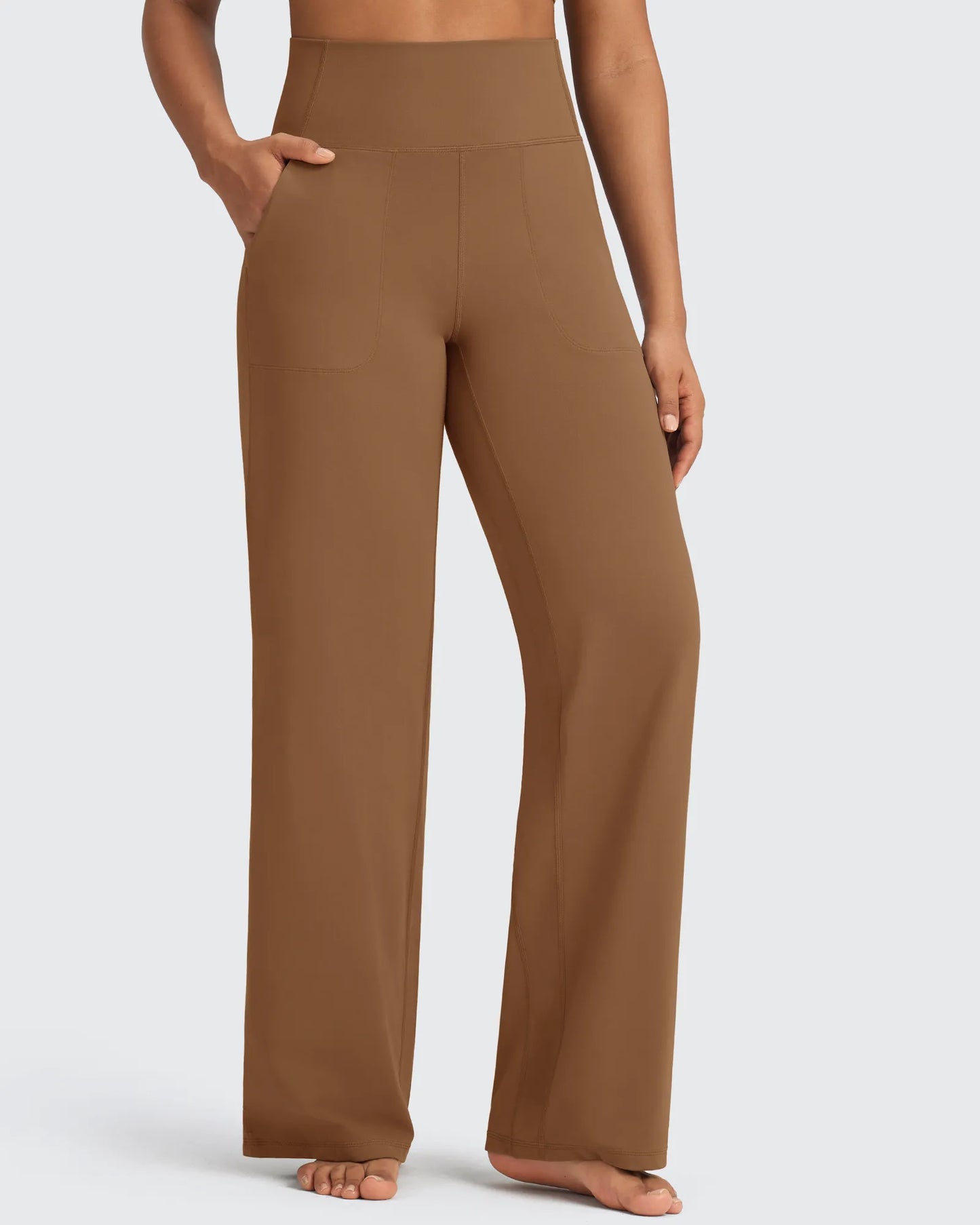 Pantalones de vestir de talle alto sin costuras BareFeel Petite
