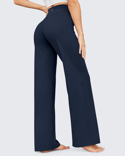 Pantalones de pernera ancha EverGoing de talle alto informales de negocios petite